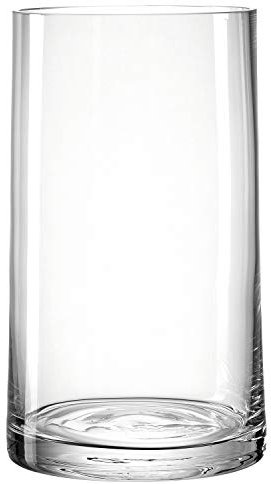 Leonardo Novara Glasvase in modernem Design, zylinderförmige Deko-Vase, elegantes Windlicht aus Glas für Kerzen, Höhe: 26 cm, Durchmesser 15 cm, 018621
