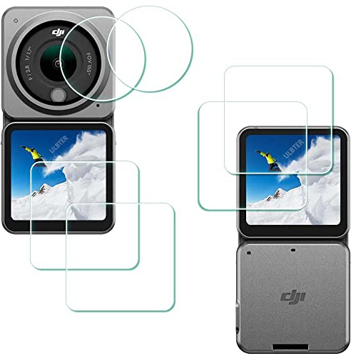 ULBTER Displayschutz Schutzfolie für DJI Action 2 Dual-Screen Combo [2+2+2 Stück], Tempered Glass Screen Protector Folie 9H Härte Gehärtetes Glas