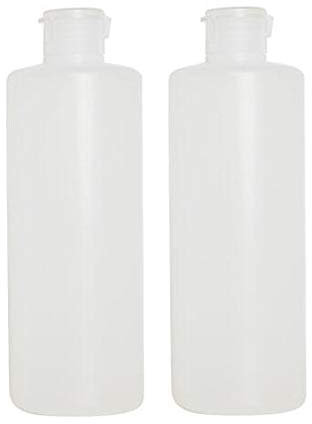 Lot de 2 flacons vides en plastique de 400 ml avec bouchon à rabat - Pour produits de toilette de voyage, lotions cosmétiques, blanc, 400 ml