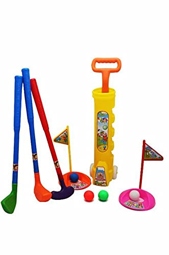 supershock Childs Junior Golf Caddy Set Kids Golf Set Balls Clubs Trolley Kids Outdoor Garden Game Toy
