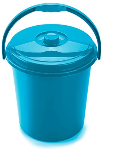AC - Cubo de Basura Eco - Cubo con asa - Cubo Reciclar - Fabricado en plástico Resistente. - Ideal para el hogar, Trabajo, hostelería, etc - 21 litros - Color Azul