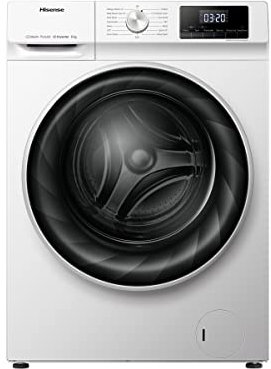 Hisense WFQY801429VJM - Lavadora con Vapor, Eficiente Motor Inverter, Carga Frontal 8 Kg, 1400 rpm, 16 Programas, Control de balanceo inteligente del tambor, Display LED, Programa rápido