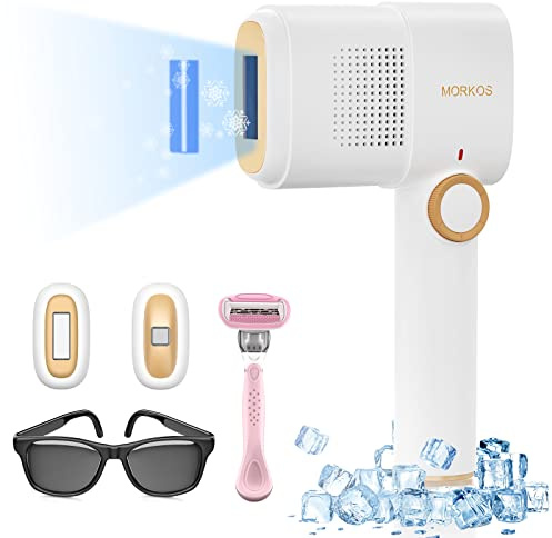 IPL Depiladora Luz Pulsada, Depiladora Laser 999,999 Flashes, Sistemas de Depilación Láser Indoloro Dispositivo Profesional con función de hielo para Piernas, Cara, Depilación para Hombres y Mujeres
