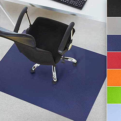 Floordirekt | Alfombra de protección para suelo, silla de oficina | Protección para sillas de parquet, antideslizante | Grosor: 1,9 mm | Azul oscuro, 75 x 120 cm