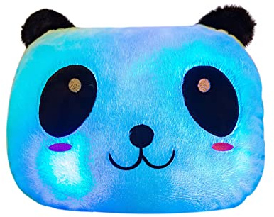 LICHENGTAI LED Plüsch Panda Stoffspielzeug, Bunte Leuchtende LED-Kuscheltier Kawaii Panda Plüschtier Luminous Stofftier Kuscheltier Kissen Puppe Geschenke für Jungen Mädchen Kinder Erwachsene