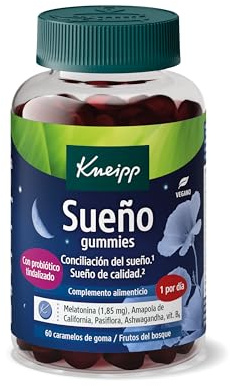Kneipp Sueño con Probiótico Gummies; con Melatonina, Pasiflora, Amapola de California y Vitamina B6; Ayuda a Dormir y a Tener un Sueño de Calidad; 60 Gominolas