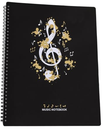 GXGM 1 Artikel 30 Blatt 60 Seiten Notenordner Notenmappe,notenmappe für notenblätter,Musikordner für Notenblätter A4, Musik Notenständer Noten Präsentationsmappe für Klavier Gitarre Violine