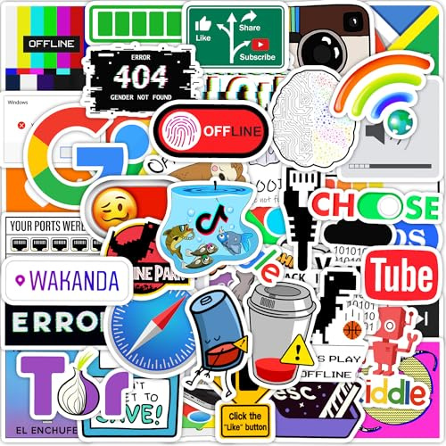 ZELAITE Programmer Developer Sticker Set, 50 Pieces Programmer Developer Stickers, Animal Stickers for Laptop, Skateboard, Computer (K)