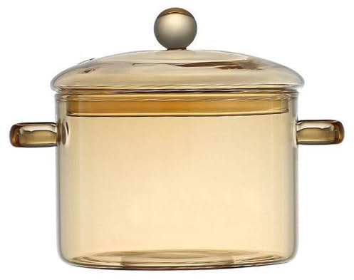 Ollas De Vidrio Para Cocinar, 1.5l/50 Oz De Alto Vidrio De Borosilicato Con Tapa, Duraderas Y Resistentes Al Calor, Ollas Transparentes Seguras Para Estufa, Olla Transparente Para Pasta, Sopa, Leche,