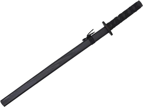 Vnnigmn Katana Schwert aus Holz für Kinder, Karnevalszubehör, Outdoor-Spielzeug, Cosplay, Halloween, 55 cm (Schwarz)