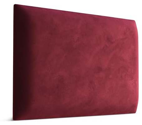 Muralo - Cuscino da parete in velluto, per camera da letto, soggiorno, letto, lettino, testiera lombare, moderno di lusso, imbottito Magic Velvet (rosso vinaccia, 60 cm x 40 cm)