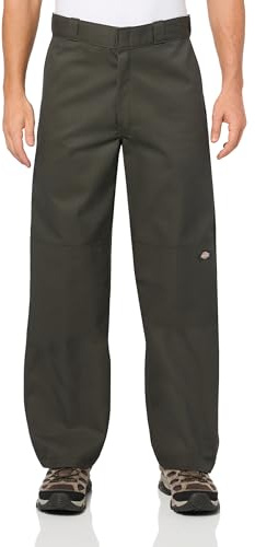 Dickies Loose Fit Double Knee Work Pants, Olive Green, 40 30