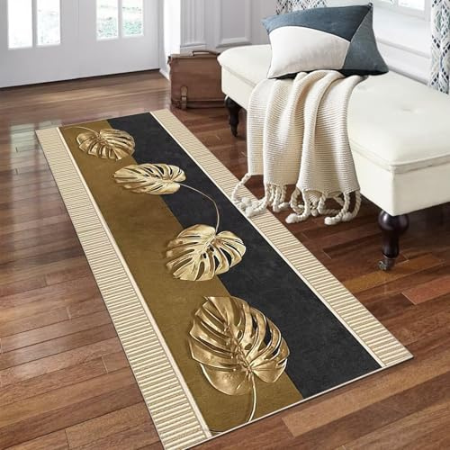 PaGuvFng Teppich Läufer Flur rutschfest 100 x 400 cm Waschbar Teppichläufer Flur Küchenläufer Modern Flurteppich Läufer Lang für Eingang Flur Küche Schlafzimmer Wohnzimmer
