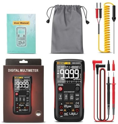 Q1 multimètre numérique 9999 testeur analogique True RMS multimètre professionnel bricolage Transistor condensateur NCV testeurs Lcr mètre(Q1 Orange Pro)