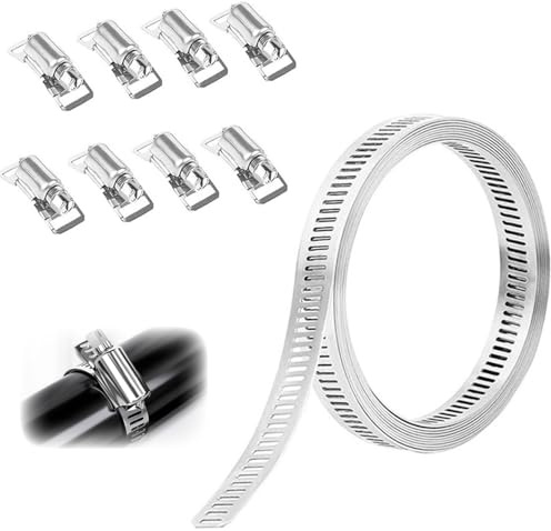 Colliers de serrage de 3,5 m en acier inoxydable 304 avec technologie de fixation innovante pour tous les projets de tuyaux, pour tuyau d'eau, tuyau de gaz, tuyau automobile et piscine, machine à