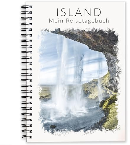 Island Reisetagebuch zum Ausfüllen | abwechslungsreiches Tagebuch mit Reiseplanung Zitate Fotos skizzierte Karte uvm | Gestalte deinen persönlichen Reiseführer | Geschenk für Reise | Für 3 Wochen | A5