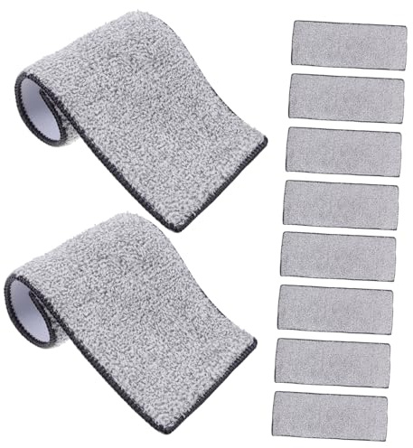 Almohadillas de Repuesto para Fregona, 10 Piezas Microfibra Absorbente | Limpieza sin Pelusa ni Marcas, Instalación Fácil con Cierre de Gancho y Bucle, Reutilizables para Polvo y Humedad en Suelos