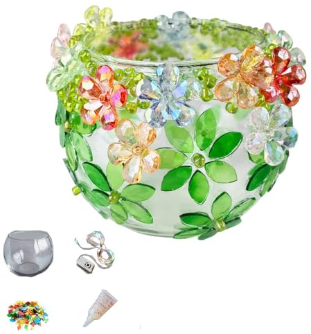 Glasmosaik-Kerzenhalter-Kit, Mosaik Kerzenhalter Basteln, Kreatives DIY Mosaik Bastelset für Kinder Erwachsene Mosaik Glas Kerzengläser Bastelset Erwachsene Teelichthalter für Zuhause Dekoration (C)
