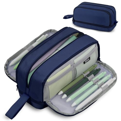 AOOSU Astuccio di Grande Capacità, Astuccio con 4 Scomparti, Astucci Bambini, Cose per la Scuola, Adatto per Scuola, Ufficio, Studenti, Ragazzi, Ragazze (Blu Navy)