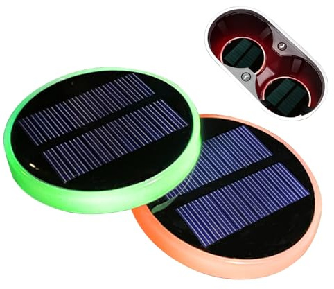1 paire de dessous de verre LED pour bouteilles – Bouteille Glorious Coaster, 7 couleurs solaires à chargement USB, fournitures automobiles | Pour intérieur de véhicule automobile, tableau de bord