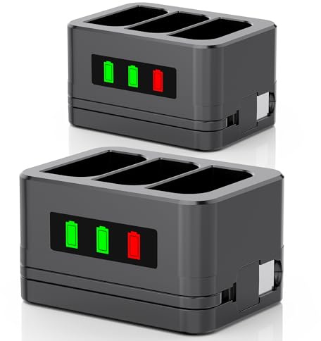 2 Pack 3-Slot Battery Charger/Charging Dock/Charging Station,Suitable for Ring doorbells and Camera Batteries,with LED Display,Compatible with Video Doorbell 2/3/4/3Plus/Spotlight Cam/Peephole Cam