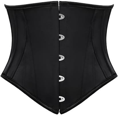 Scarlet Darkness Corset Belt for Women Underbust Satin Waist Training Cincher Corset Black Size 14