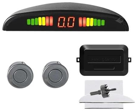 Macchina Sensori Di Parcheggio Kit Sensore Parcheggio Radar Retromarcia Posteriore Auto Schermo 22 Mm Indicatore Avviso Acustico 8 Colori 2/4(Grey 2 Sensors)