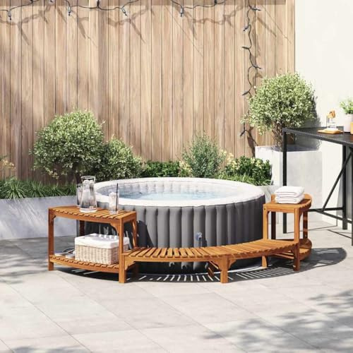 Hommdiy Runde Outdoor Hot Tub Umrandung Braun 252 x 112 x 55.5 cm