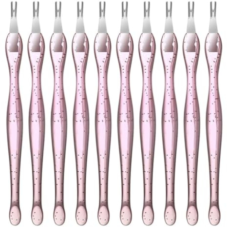 Ensemble de Fourchettes pour Peaux Mortes de Manucure 10 Pièces Rose | Fourchettes pour Peaux Mortes de Manucure, Outils pour Ongles Rose, pour Usage à Domicile et Salon de Nail Art