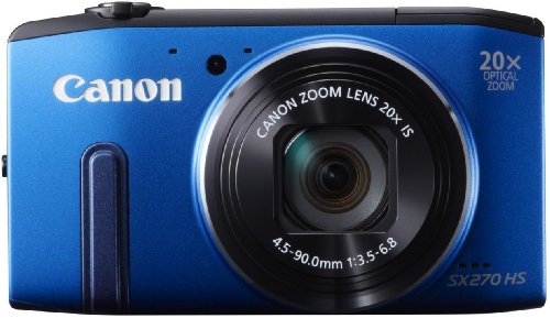 Canon PowerShot SX270 HS - Cámara compacta de 12.1 Mp (pantalla de 3, zoom óptico 20x, estabilizador), azul