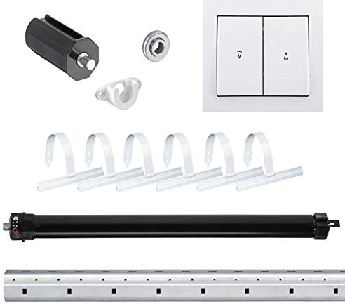 NOBILY Rolladen-Komplett-Set für 40mm (SW40) Achtkantwelle Mini - Rolladenmotor 13Nm + Wippschalter + Mechanik-Set, Gesamtlänge bis 2,0 Meter