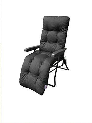 MyLayAbout Replacement Cushion For a Garden Sun Lounger/Reclining chair filled with granulated Memory Foam - Black (CUSHION ONLY)