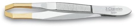 3 Claveles 12245 Pinza Depilar, Cangrejo, Punta Oro De 8 Cm, color Cranberry