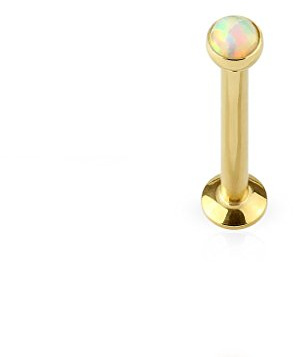 Tapsi´s Coolbodyart® Piercing Labret, Monroe, Cartilage Stecker Edelstahl Chirurgenstahl 316L 4mm Glitter Opal Rose Gold