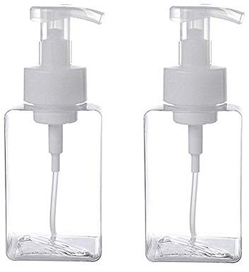 Molinter Lot de 2 distributeurs de savon moussant rechargeables avec tête de pompe pour savon liquide moussant cuisine salle de bain 2 pièces (400 ml)
