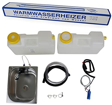 12 Volt Warmwasser Wasserversorgung Miniküche Küchenblock Reiseküche Wohnmobil Bus VW T3 T4 T5 325x265x150 mm integriert London(ad-ideen)
