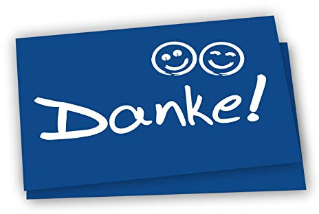 10x Dankeskarten + Umschläge: Danke Postkarte mit Smiley - Danke Karten Set Geburt, Mitarbeiter, Baby, Taufe, Danksagungskarte Jubiläum Kollegen Dankeschön Karte