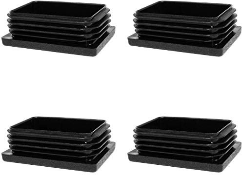 Enkotrade 4 Stück Lamellenstopfen für Rechteckrohre, 60x40 mm, Rohrabdeckung aus hochwertigem Polyethylen Kunststoff, Stopfen, Endstopfen, Kappen, Gleiter | Rohrstopfen Rechteckig