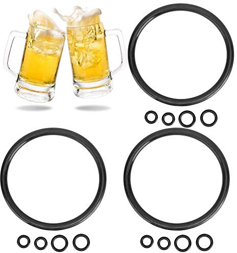 Bierdichtungen, 15PCS Fassdichtung Silikon Gute Dichtleistung Schwarzer Fass-O-Ring mit 3 Siz