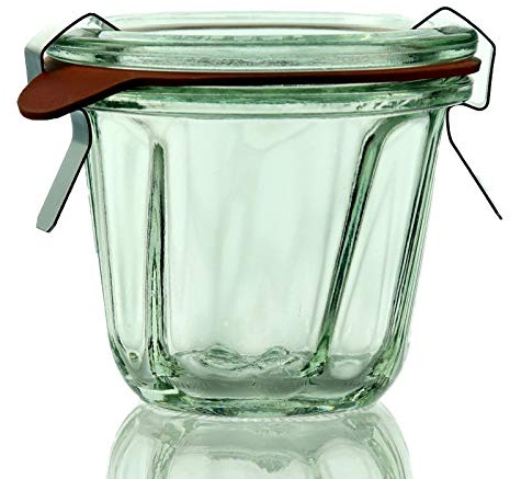 Weck 12 Einkochgläser 80ml Gugelhupf Form RR60 mit Glasdeckel, Ringen und Klammern im Original Karton (Mit Glasdeckel, Ringen und Klammern)