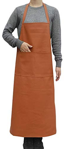 SSB Leder-Arbeitsschürze, Schweißschürze, hitzebeständig, hitzebeständig, Grillschürze, wasserdicht, für Küche, Kochen, Metzger, Metallarbeiter C 64 x 96 cm