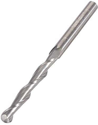 Trend Bullnose Spiral Up-Cut Router Cutter, 8mm Shank, 8mm x 62mm | Solid Tungsten Carbide Bullnose Spiral Up-Cut Cutter For CNC Routing With 8mm Shank, CNC/311X8STC