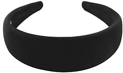 axy Breiter Haarreif mit Stoff gepolstertes Candy Colours - Wunderschön Damen Stirnband Haarschmuck Haarreifen HRK2A (Schwarz)