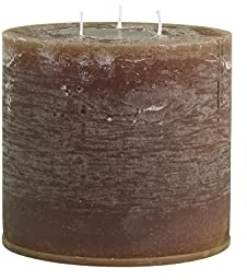 Chic Antique Macon rustikale Stumpenkerze versch.Farben und Größen Kerze Antik NEU Altarkerzen 100 % Paraffin lange Brenndauer (Walnuss, 15x15 cm)