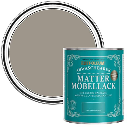 Rust-Oleum braun Möbelfarbe mit Matt-Finish, geruchsarm und wasserbasiert für Innenholz - Trüffel 750ML