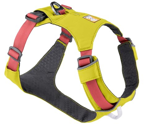 RUFFWEAR Hi & Light Dog Harness, No Pull Harness for Dogs Small, Medium Large & XL. Fully Adjustable Lightweight Harnesses with Aluminium Lead Attachment Portal & ID Bag, Lichen Green (S, 56-69cm)