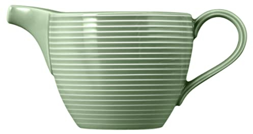 Seltmann Weiden Beat Color Glaze Milchkännchen, 290 ml, Gießer mit Rillen-Relief, Sahnekännchen aus Porzellan, Salbeigrün