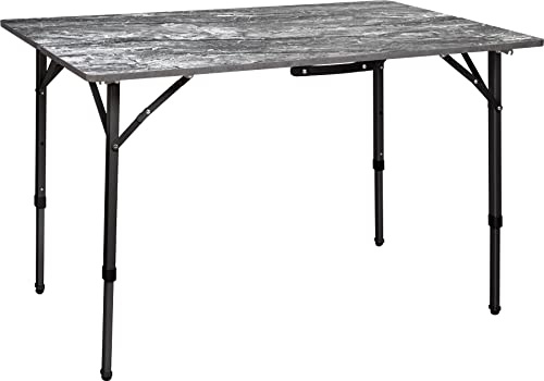 BRUNNER 0406050N Elù Duplit, Tavolo Ultraleggero Pieghevole con Struttura Resistente, Facile da Trasportare, Altezza Regolabile, Portata Max 30 kg, Ripiano Melaminico in Marmo/Pietra