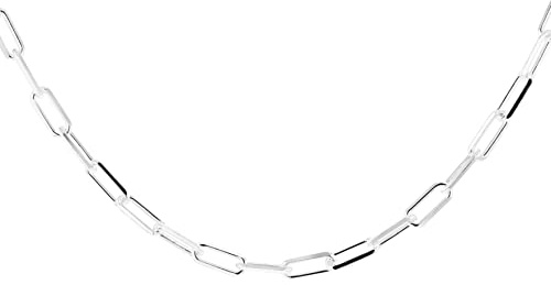 Tuscany Silver Women's Sterling Silver 3.8mm Paper Chain T-Bar Bracelet/Necklace