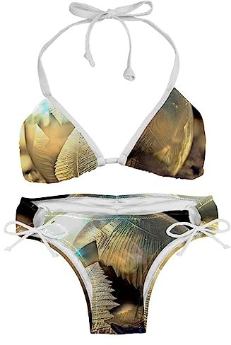 suojapuku Damen Triangel Bikini Badeanzug,Blasenblatt-Wasserball,Badeanzug-Set mit Raffhalter